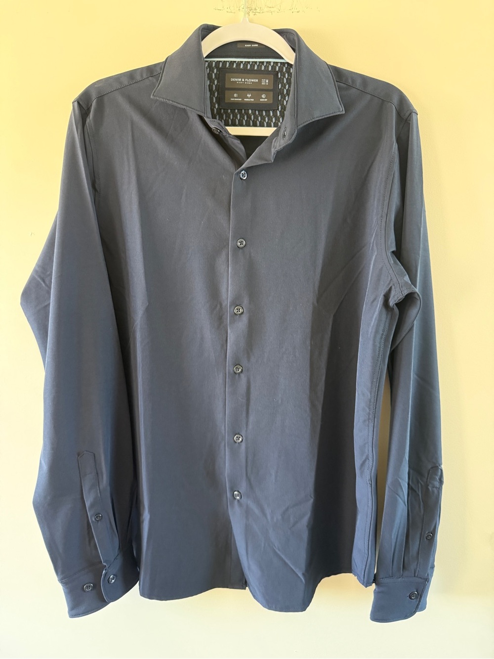 Denim & Flower Men's Dark Blue Long-Sleeve Dress Shirt
